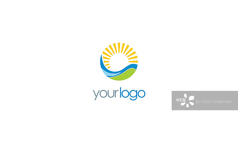 太阳生态自然标志图片素材
