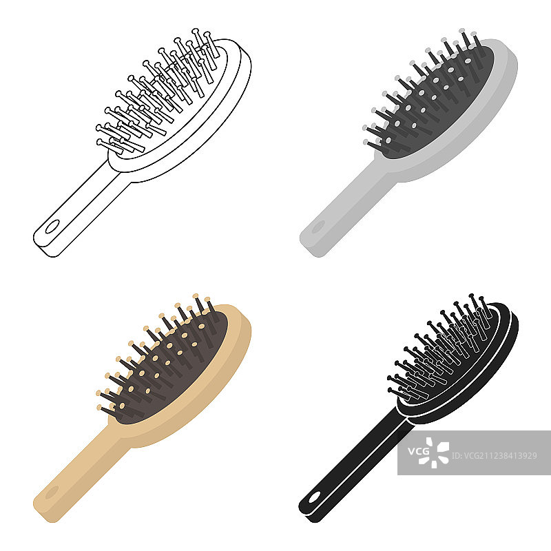 卡通风格的白色背景发刷图标图片素材