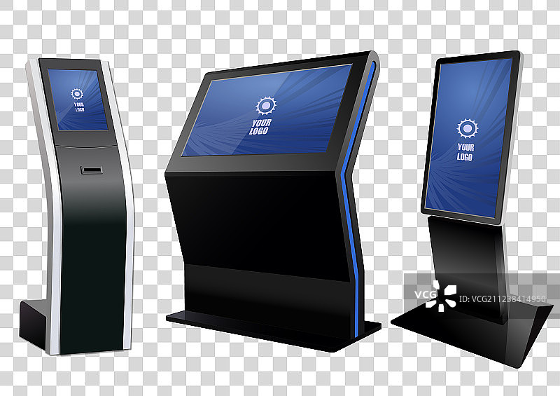 三个促销互动信息亭图片素材