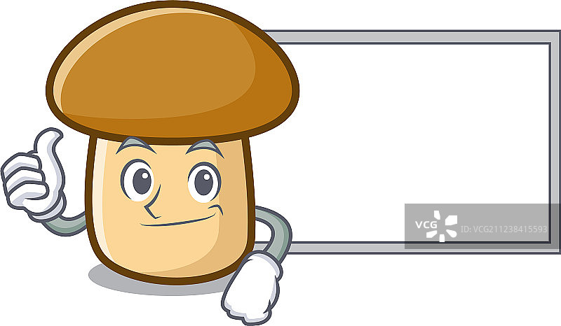 竖起大拇指的牛肝菌角色图片素材