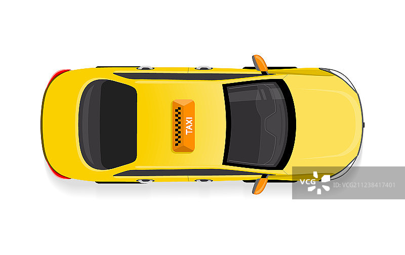 出租车俯视图扁平风格图标图片素材