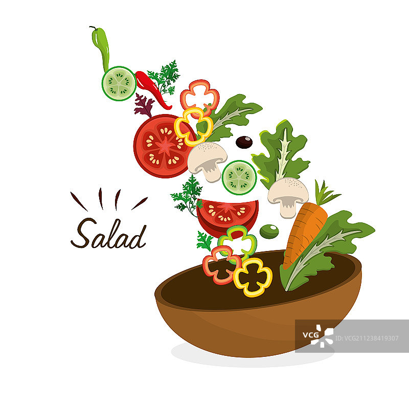 美味新鲜蔬菜沙拉图片素材