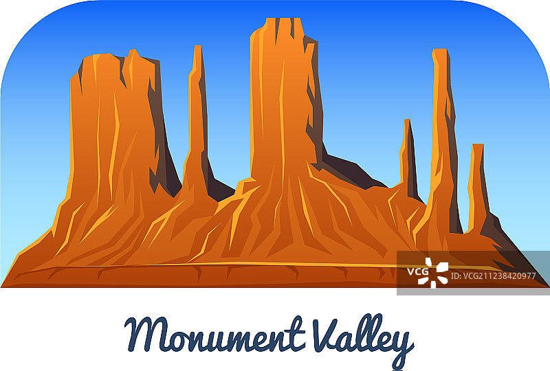 纪念碑谷的山脉、山峰和景观图片素材