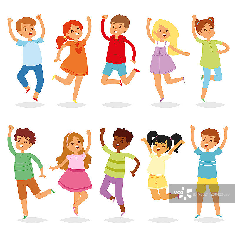 跳跃的儿童角色图片素材