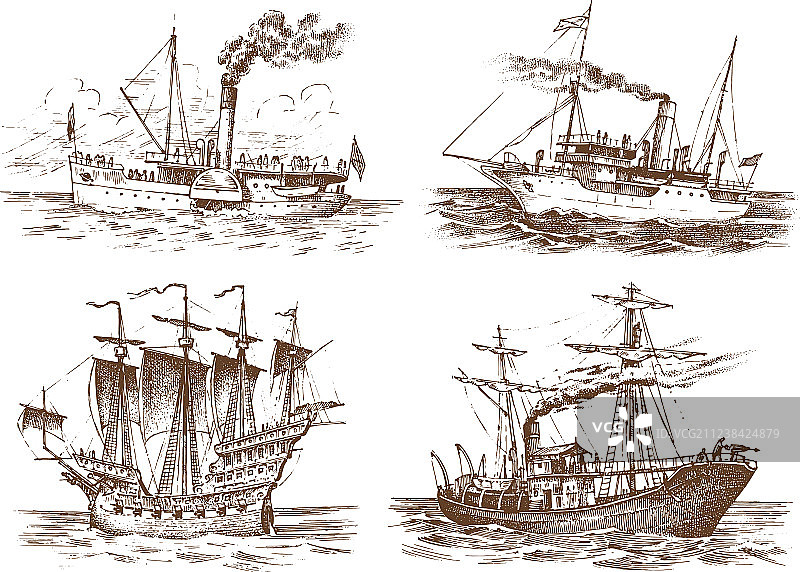 海上夏日探险船图片素材