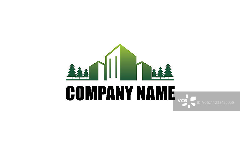 绿色建筑城市景观公司Logo图片素材
