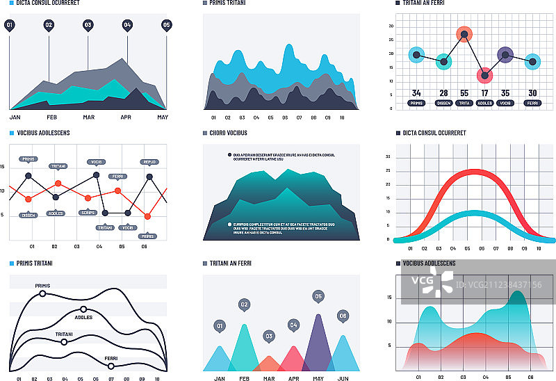经济统计条形图信息图表图片素材