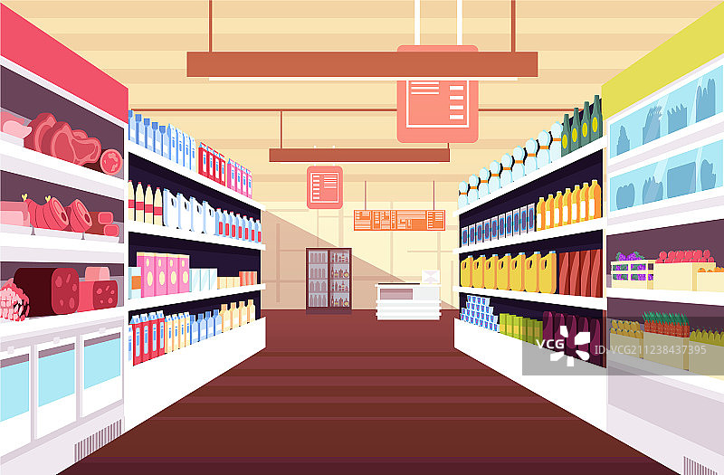 商品齐全的食品超市内部图片素材