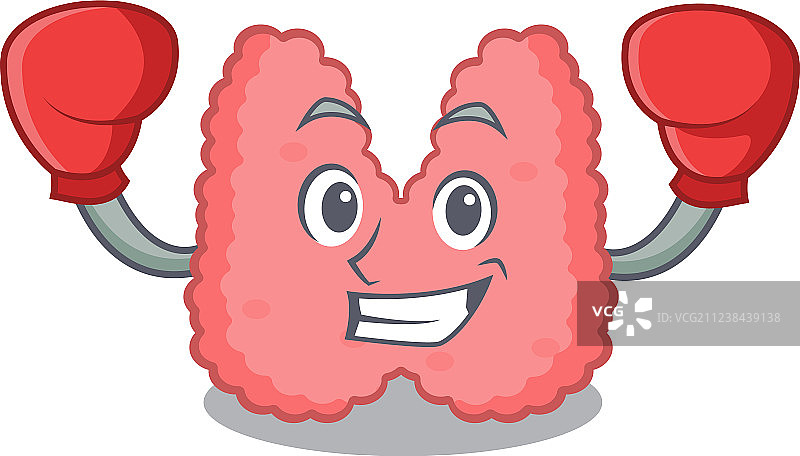 卡通风格的甲状腺拳击角色图片素材