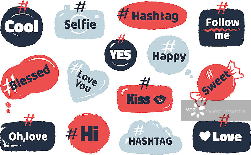 带有涂鸦标志的#社交媒体banner图片素材