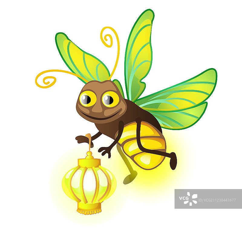 卡通萤火虫与灯笼图片素材