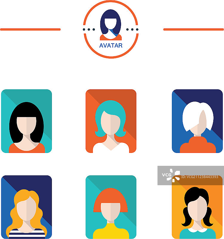 女性头像扁平设计图标素材图片素材