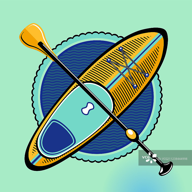 复古桨板运动标志图片素材