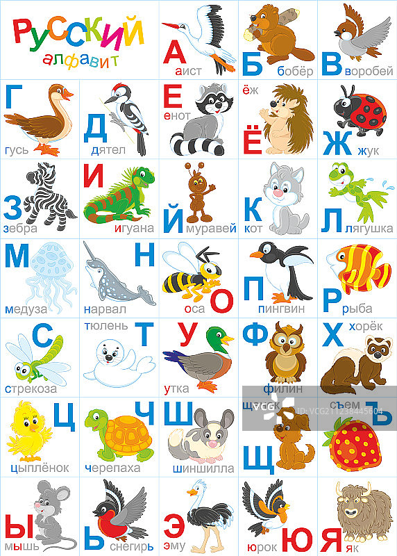 俄语字母表图片素材