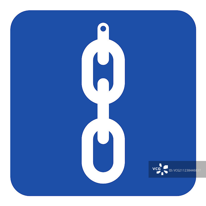 蓝白色标志-带孔悬挂链图标图片素材