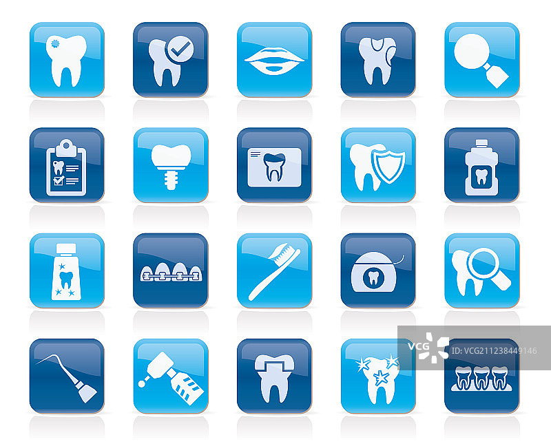 牙科医疗工具图标图片素材