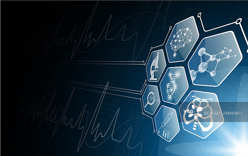 抽象背景科技概念和图标图片素材