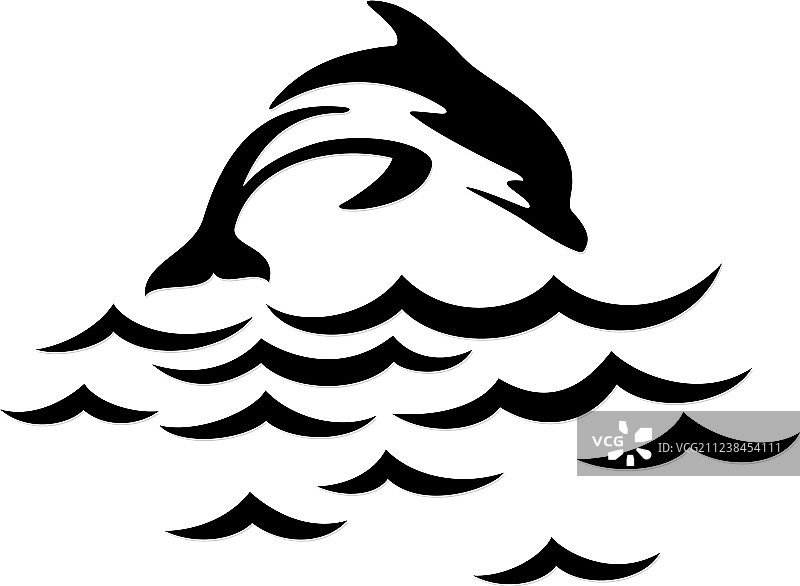 海中跳跃的海豚图片素材