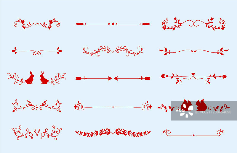 花式书法风格分隔线集合图片素材