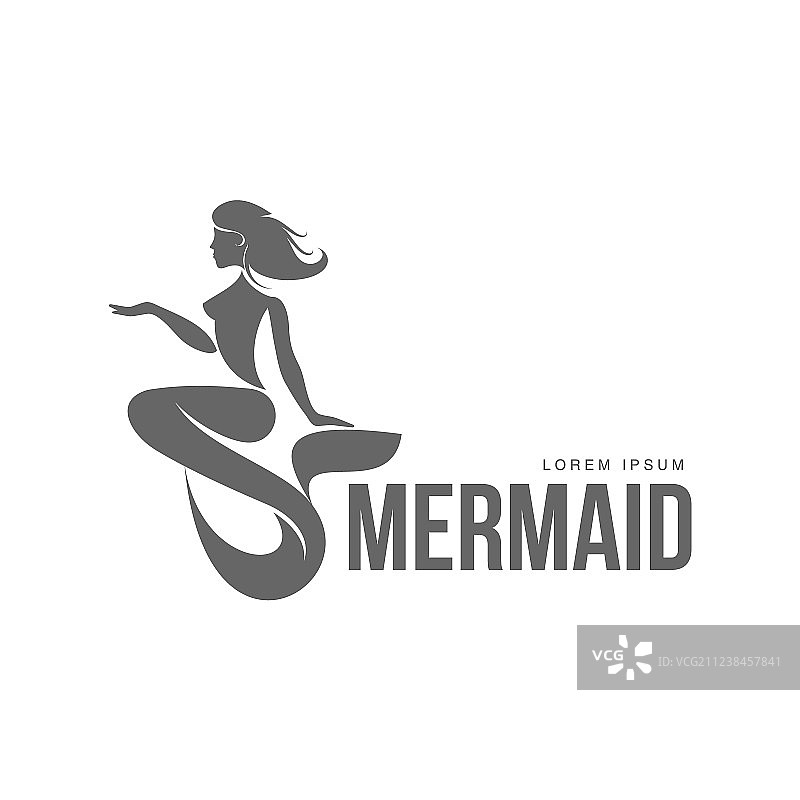 长发风格化图形Logo模板图片素材