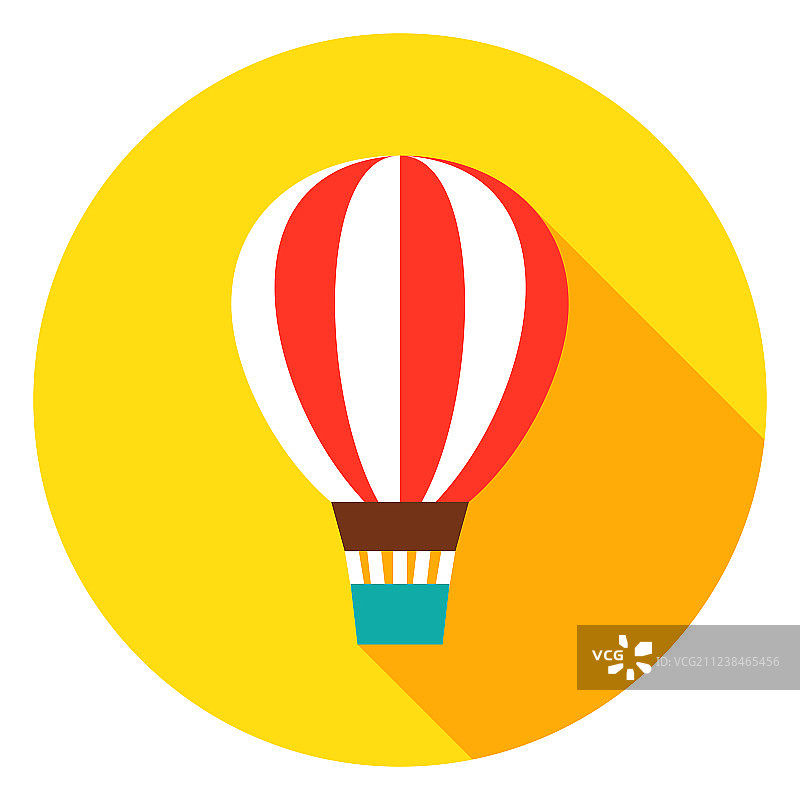 热气球圆形图标图片素材