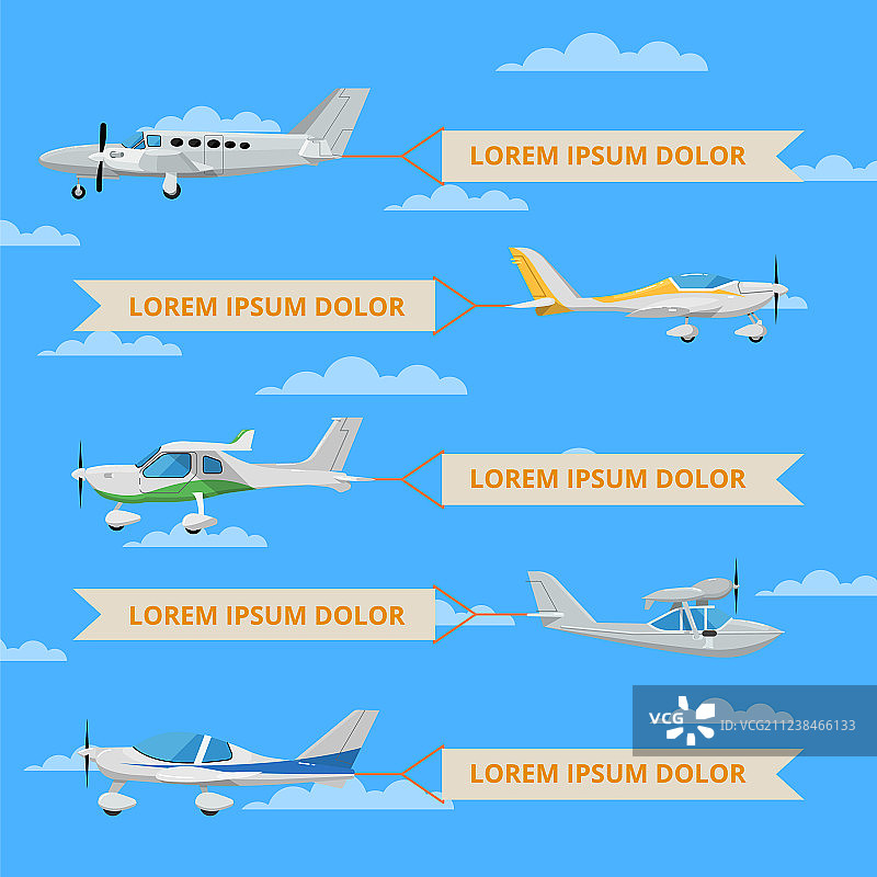 天空中的小型横幅飞机图片素材