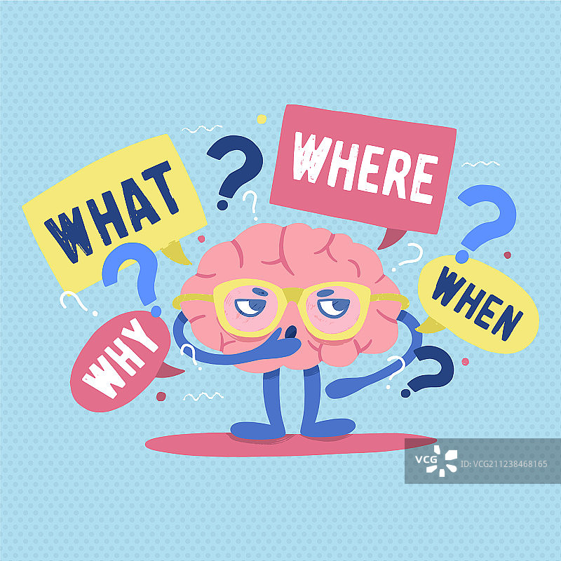 戴着眼镜的趣味人类大脑图片素材