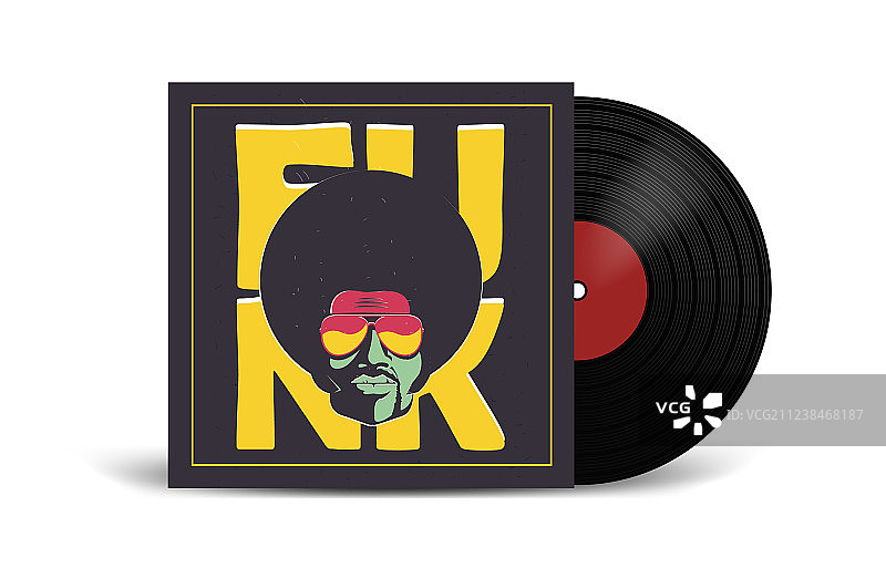 逼真黑胶唱片封面设计模型图片素材