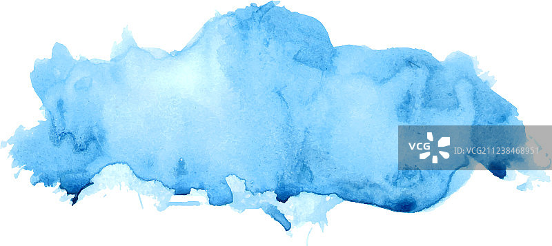 水彩蓝色云朵图片素材