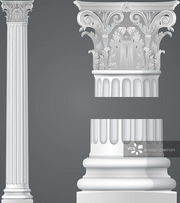 逼真的科林斯柱图片素材