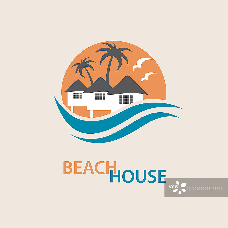 海滨别墅标志图片素材
