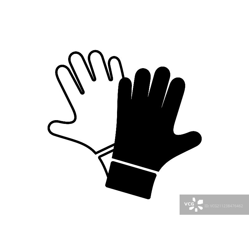 黑色防护手套图标图片素材