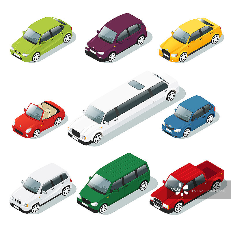 2.5D汽车图标合集图片素材