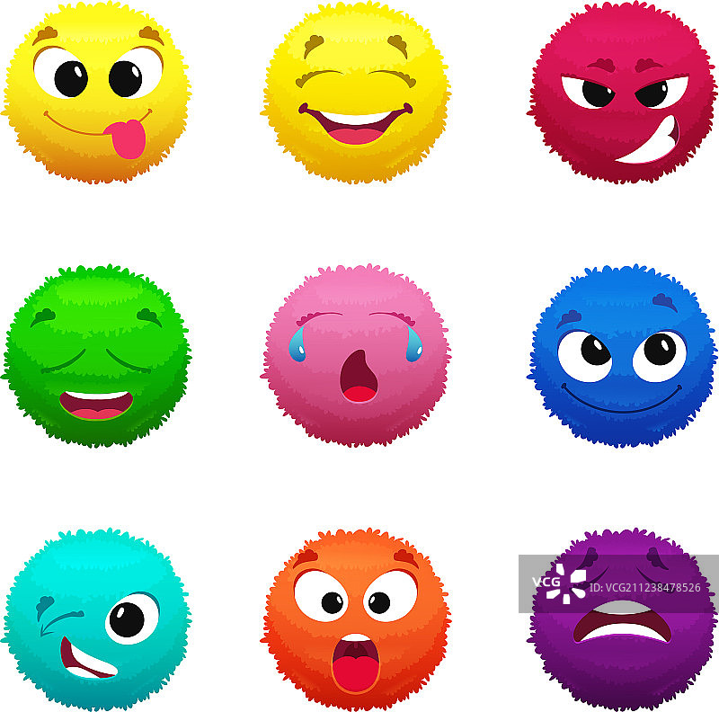 有趣的毛茸茸的怪物脸图片素材