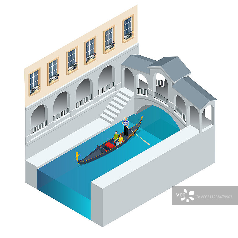 2.5D传统贡多拉船图片素材