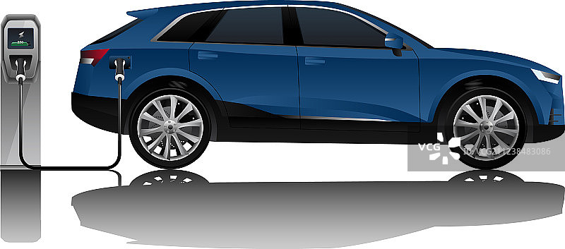 带充电站的电动SUV图片素材