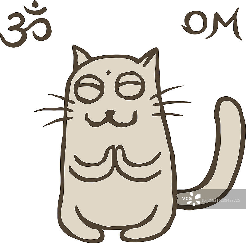 卡通猫顿悟时刻图片素材