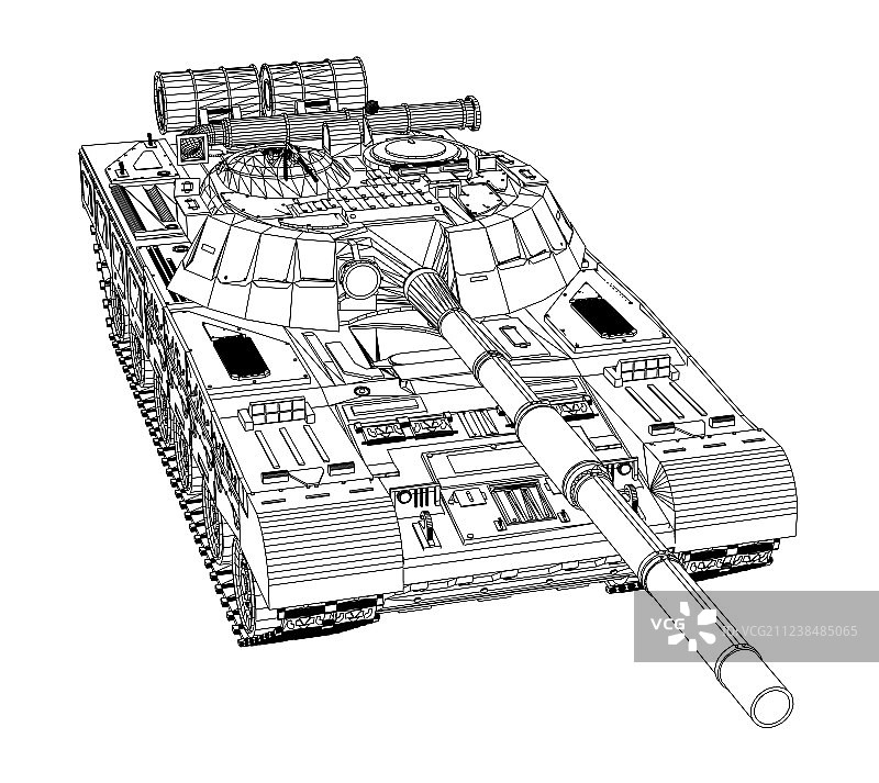 逼真坦克蓝图图片素材
