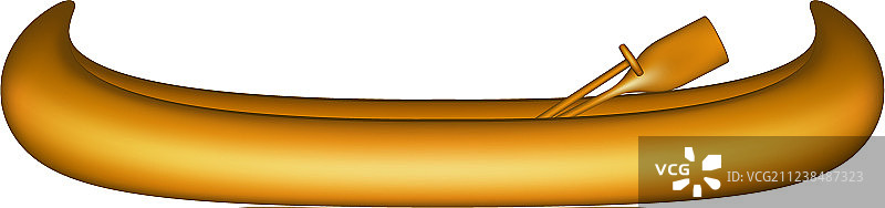 木制独木舟与木桨图片素材