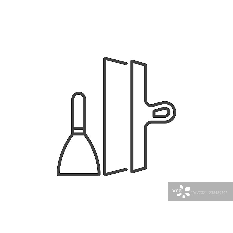 细线风格的铲子概念图标图片素材