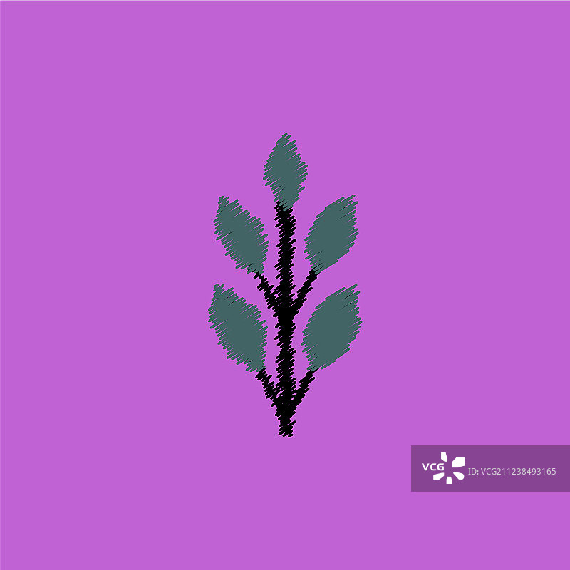 平面图标设计收集树叶的树图片素材