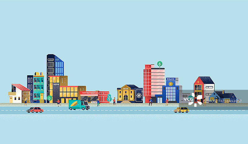 拥有现代建筑的城市景观图片素材