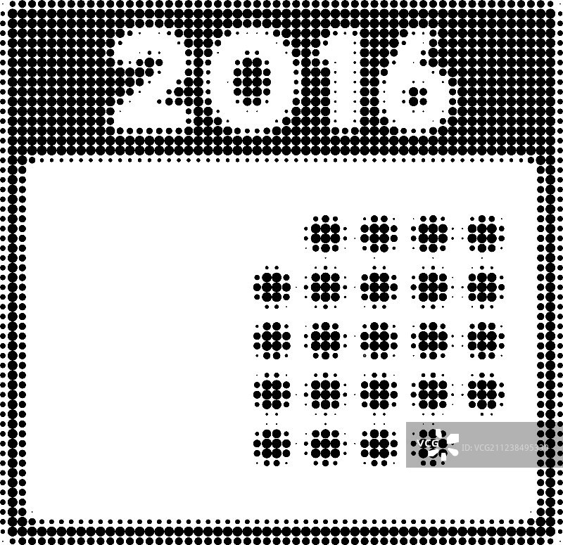 2016年日历网点风格图标图片素材
