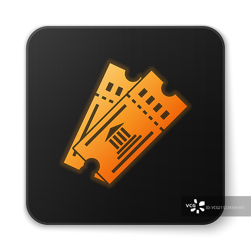 橙色发光霓虹灯博物馆门票图标图片素材