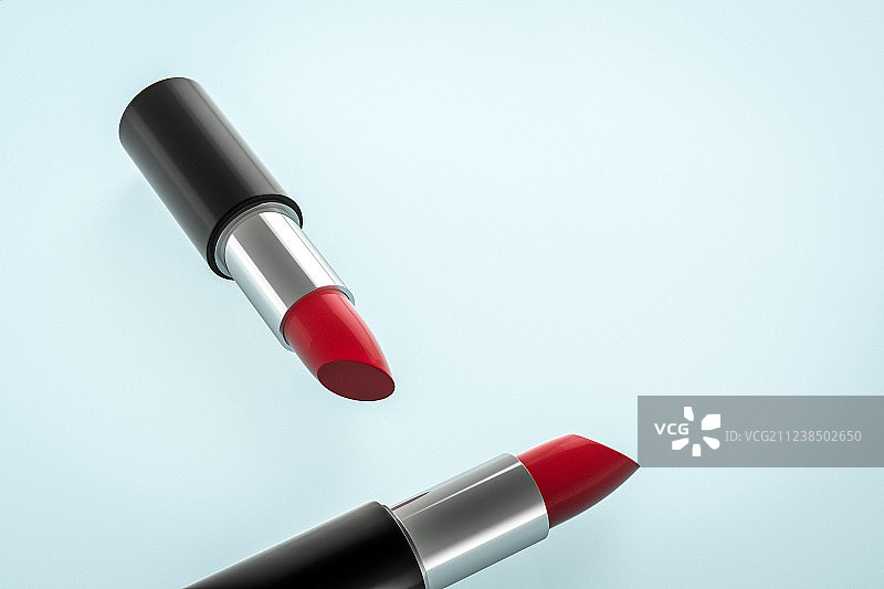 口红与浅色背景，三维渲染图片素材