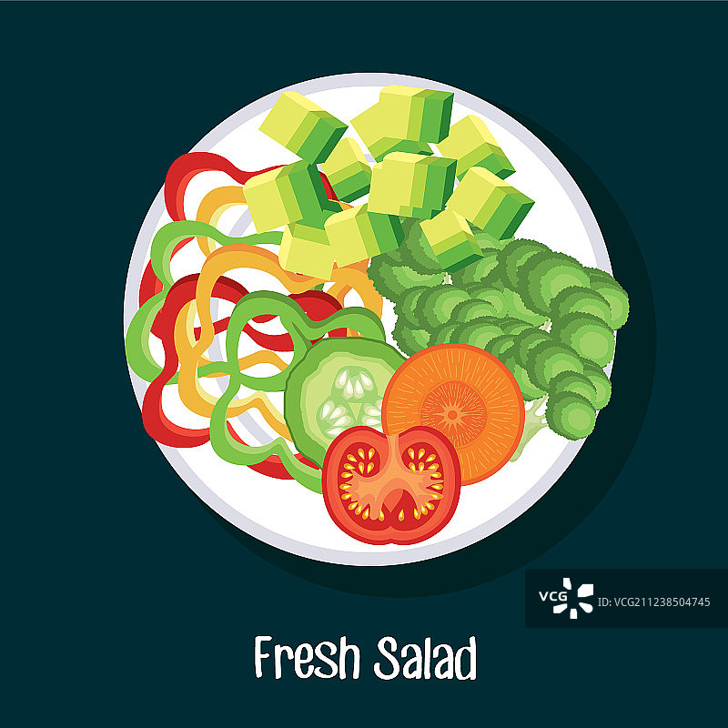 新鲜沙拉菜肴图片素材