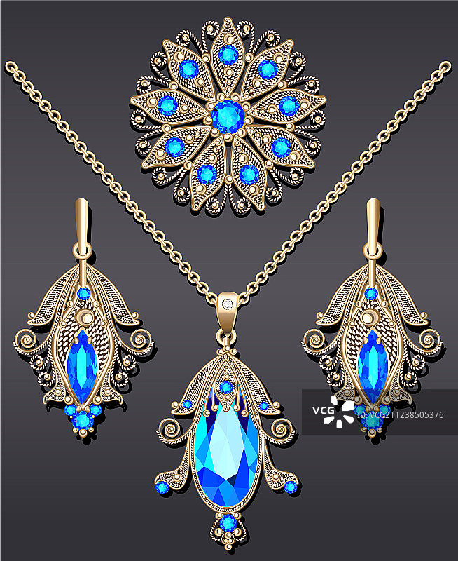 胸针吊坠珠宝套装图片素材