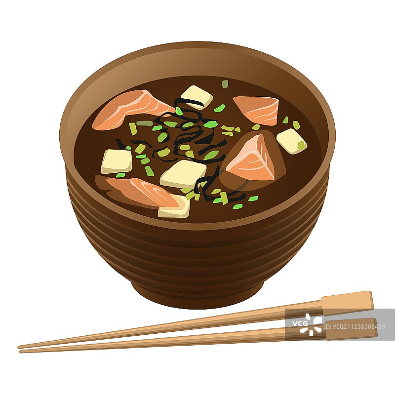 日式传统鲑鱼汤图片素材