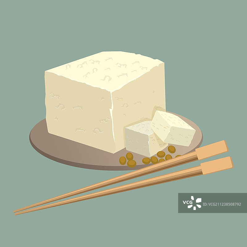 筷子夹盘装豆腐奶酪图片素材