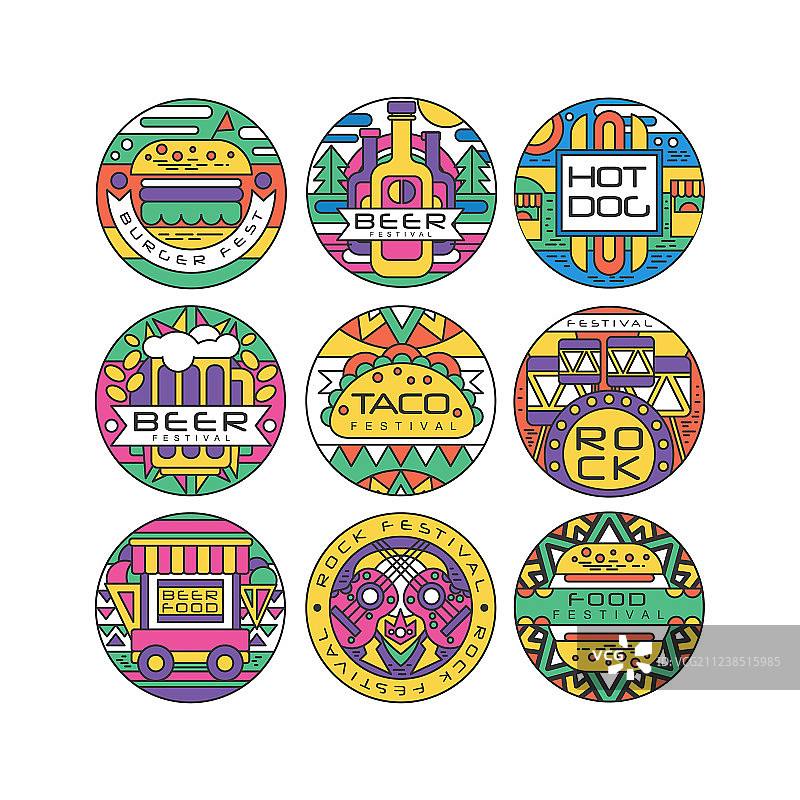 美食节Logo合集：汉堡节、啤酒节图片素材